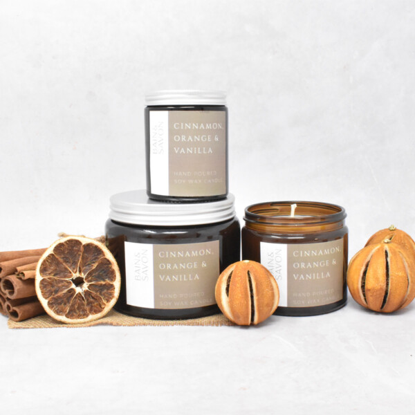 Soy Wax Candle - Cinnamon, Orange & Vanilla