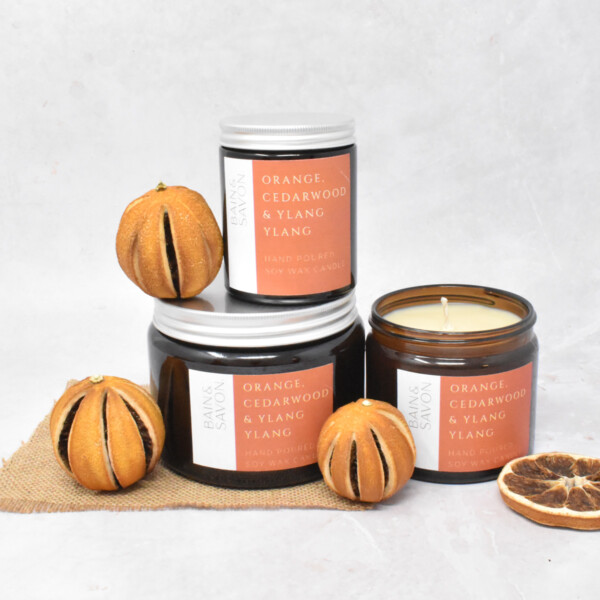 Soy Wax Candle - Orange, Cedarwood & Ylang Ylang