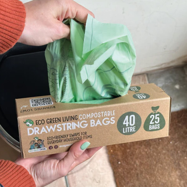 25 Compostable Drawstring Bin Bags - 40 Litre - Image 2