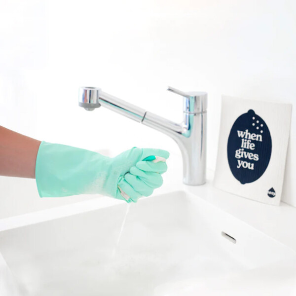 Eco Rubber Gloves - Turquoise - Image 3