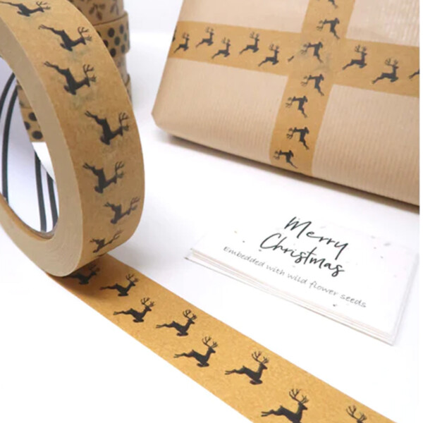 Biodegradable Paper Tape - Reindeer 24mm - Image 2