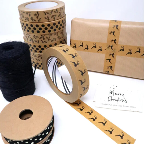 Biodegradable Paper Tape - Reindeer 24mm
