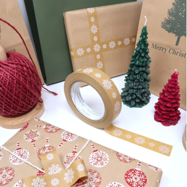 Biodegradable Paper Tape - Snowflake 24mm - Image 2