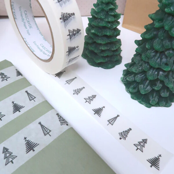 Biodegradable Paper Tape - Christmas Forest 24mm - Image 2