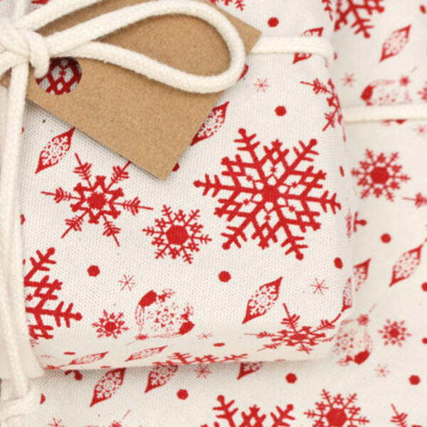 Organic Cotton Reusable Gift Wrap - Burgundy - Image 3