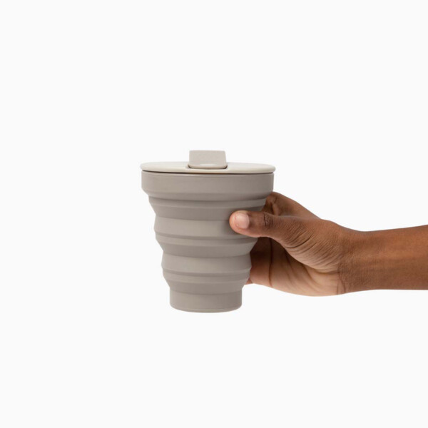 Collapsible Silicone Cup - Warm Grey - Image 3