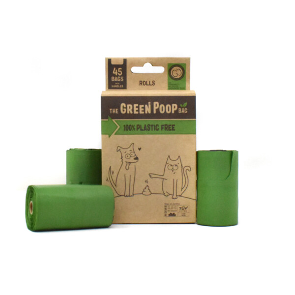 100% Compostable Dog Poop Bag Rolls - 45 bags