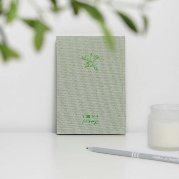 A5 Recycled Ocean Waste Hardback Notebook – Green Algae - Image 3