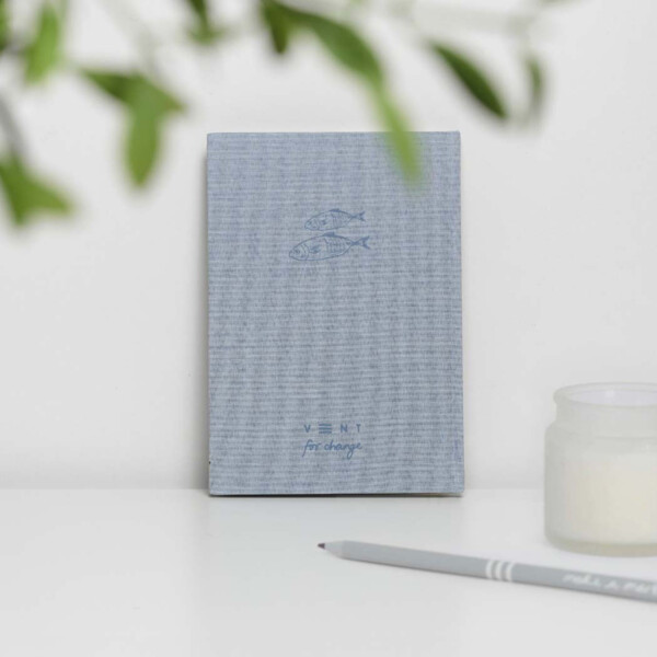 A5 Recycled Ocean Waste Hardback Notebook – Blue Ocean - Image 3