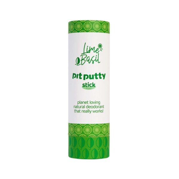 Pit Putty Natural Deodorant Stick - Lime & Basil 80g
