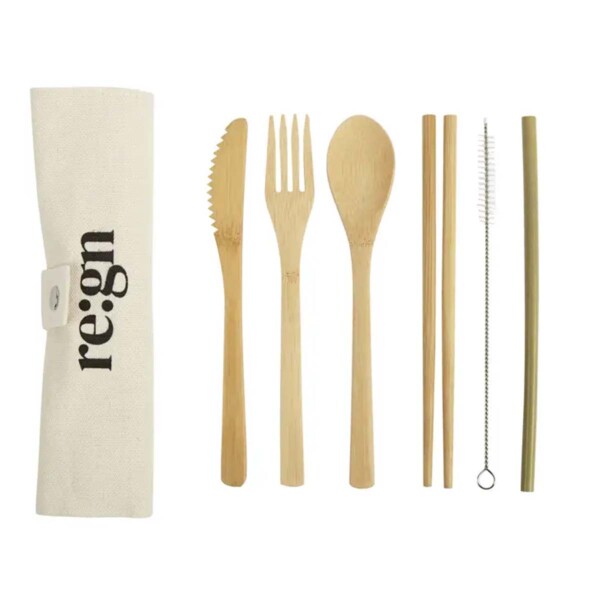 Re:gn Reusable Bamboo Travel Cutlery Set