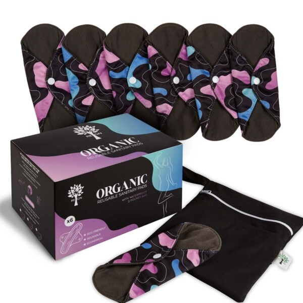Reusable Sanitary Pads 6 Pack - Heavy Flow - Image 2