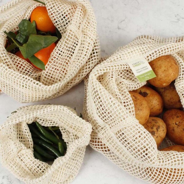 Organic Cotton Net Produce Bags - 3 Pack - Image 3