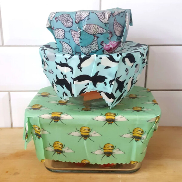 Beeswax Wraps - Penguins, Hens & Bees - Set Of 3 - Image 2
