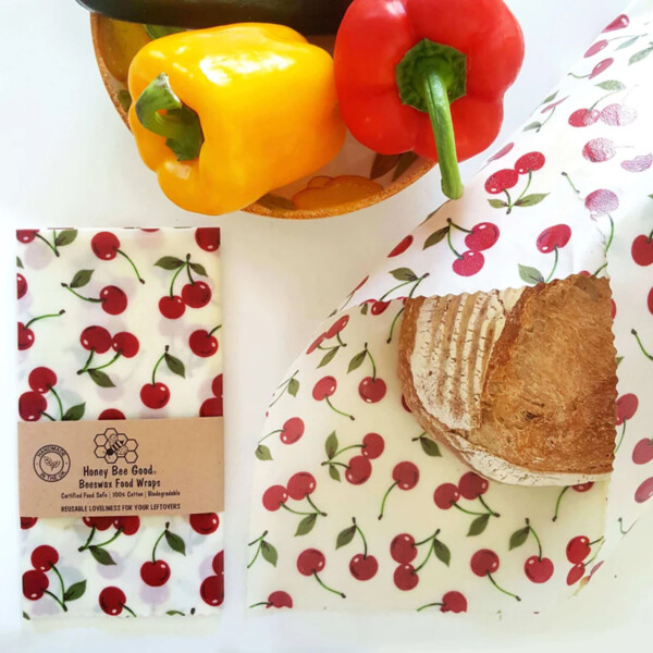 Beeswax Wrap - XXL Bread Wrap - Cherries