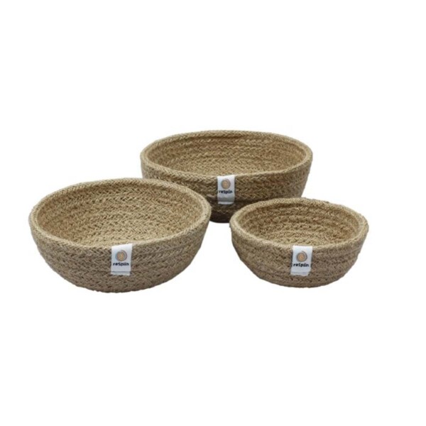 Natural Mini Jute Bowl Set - 3 Pack