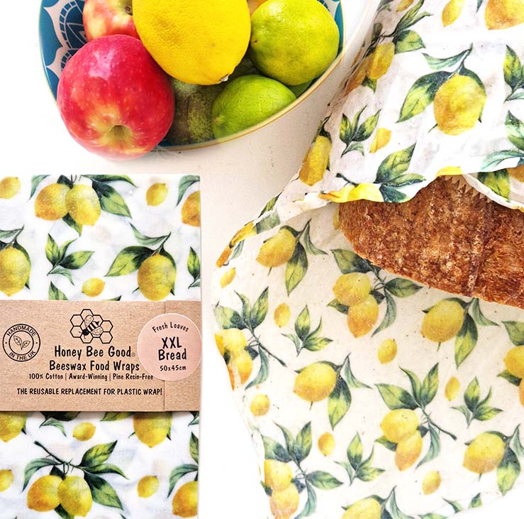 Beeswax Wrap - XXL Bread Wrap - Lemons - Image 2