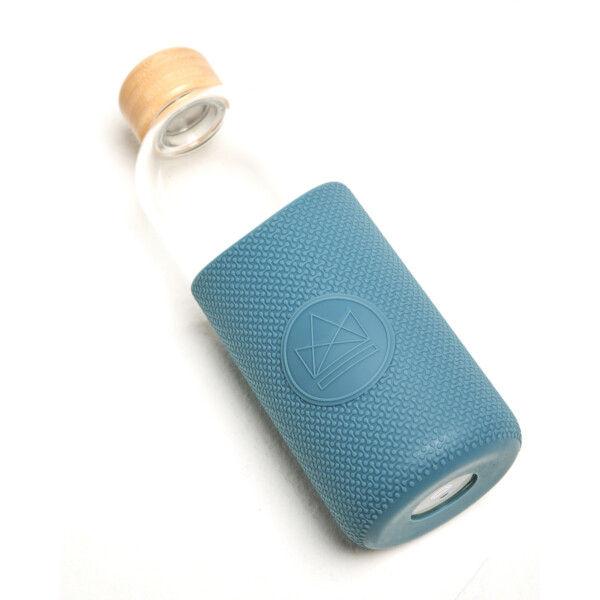 Glass Water Bottle 1L - Super Sonic Blue - Image 2