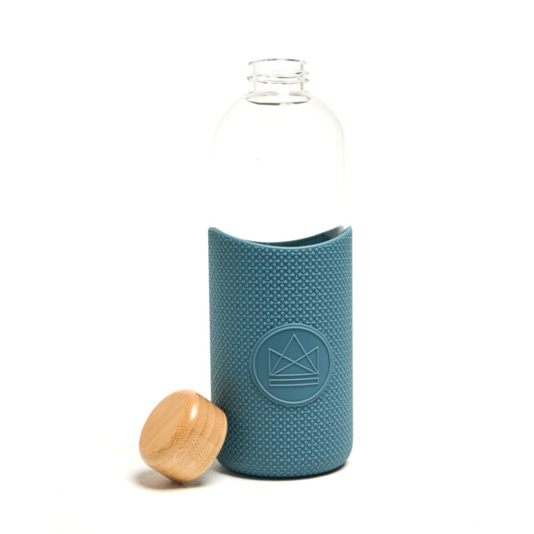 Glass Water Bottle 1L - Super Sonic Blue - Image 3