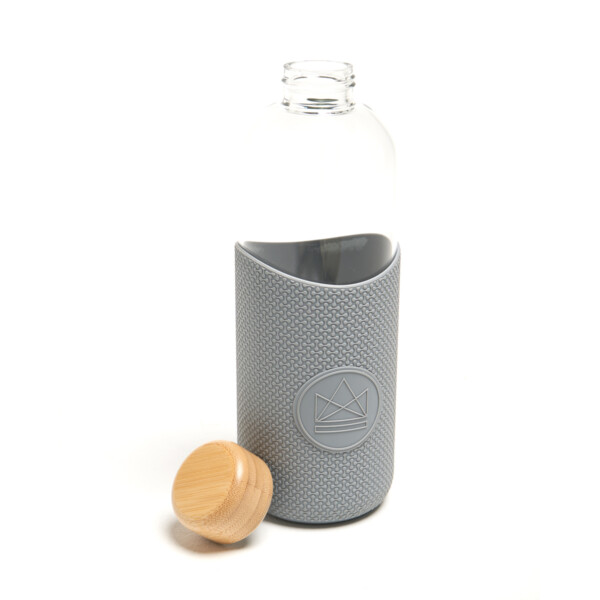 Glass Water Bottle 1L - Forever Young Grey - Image 3