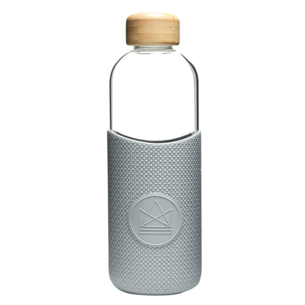 Glass Water Bottle 1L - Forever Young Grey