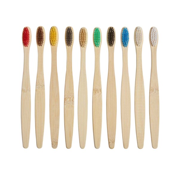 Bamboo Toothbrushes 10 Pack - Adult - Image 2