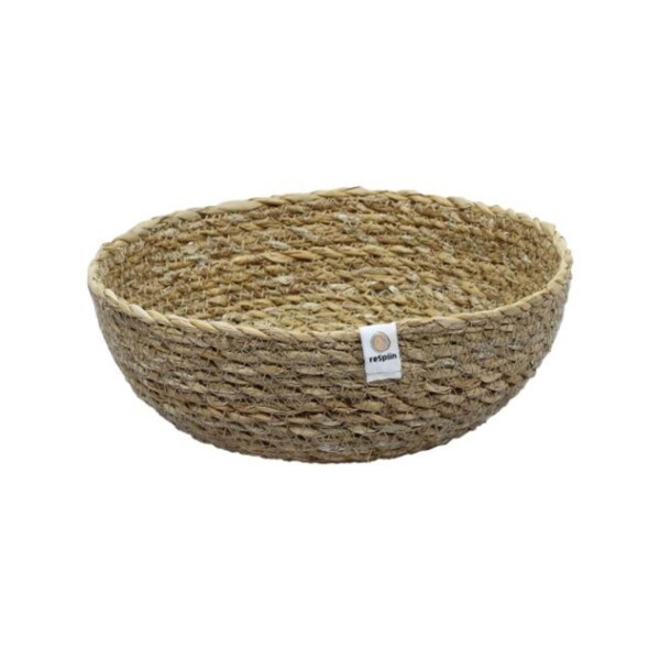 Shallow Natural Seagrass Storage Basket - Medium