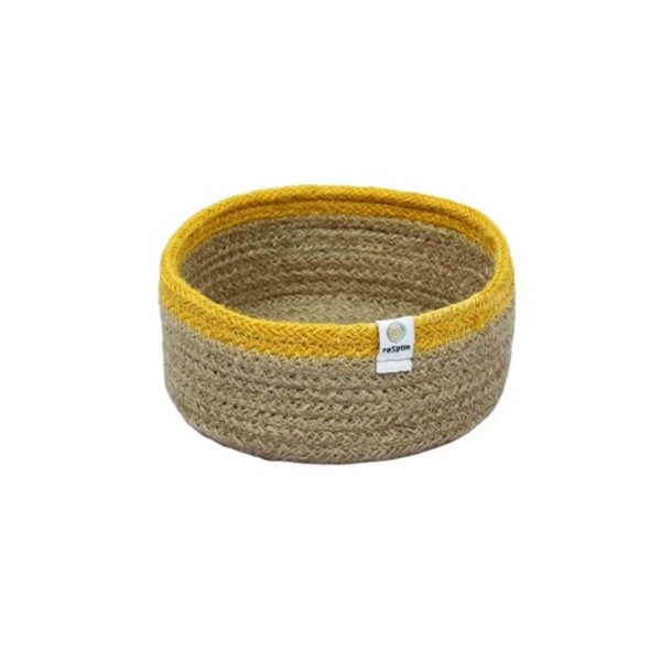 Yellow Jute Basket - Small