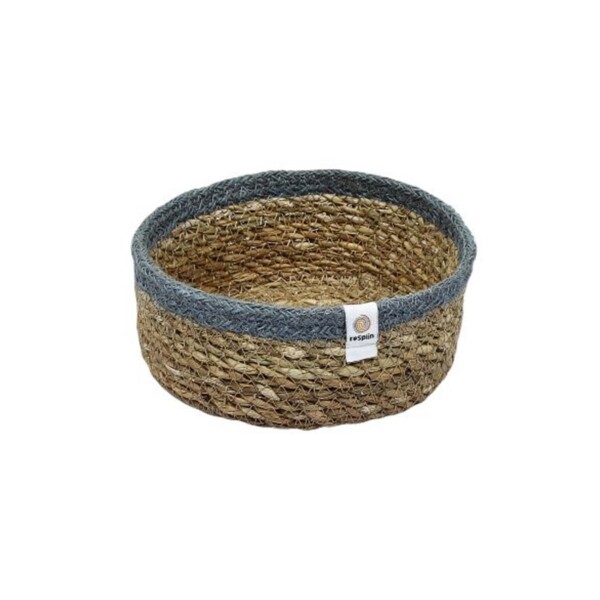 Grey Jute & Seagrass Storage Basket - Small