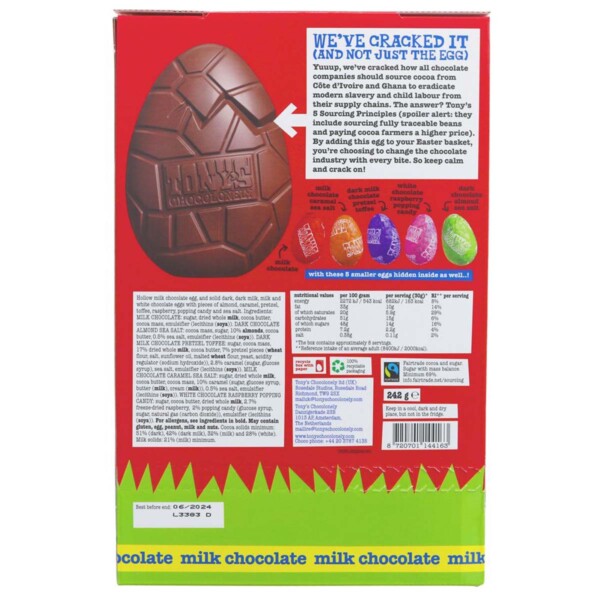 Tony's Chocolonely Milk Chocolate Easter Egg - 242g - Image 2