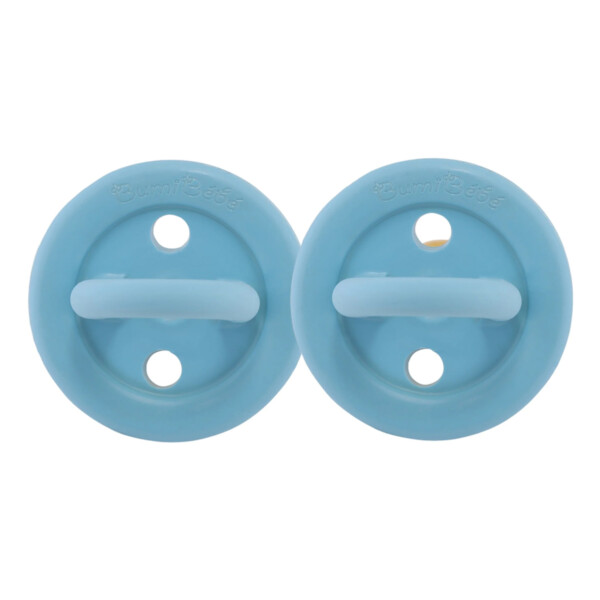 BumiBébé Natural Rubber Pacifier 0-3 Months – Sky Blue 2 Pack
