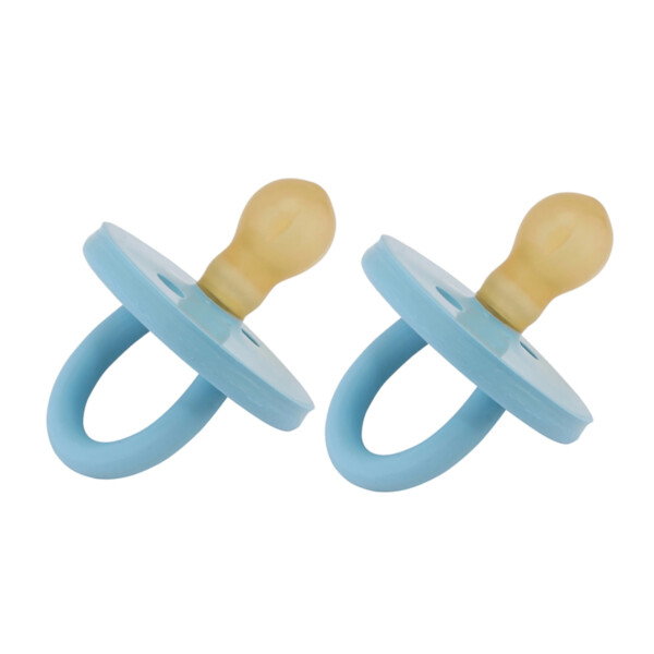 BumiBébé Natural Rubber Pacifier 0-3 Months – Sky Blue 2 Pack - Image 2