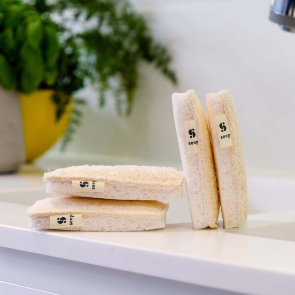 Compostable Sponge with Loofah Scourer - Pack of 4 - Image 2