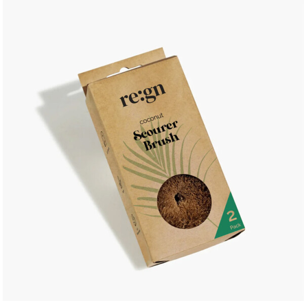 Round Coconut Scourer Brush – 2 Pack