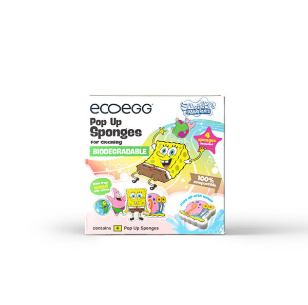 Eco Egg x SpongeBob Pop Up Sponges - Pack of 4