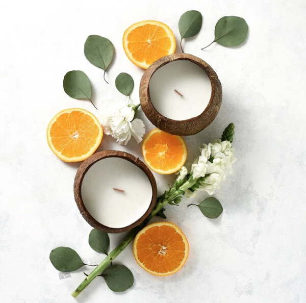 Coconut Shell Soy Wax Candle - Citrus Lime - Image 2