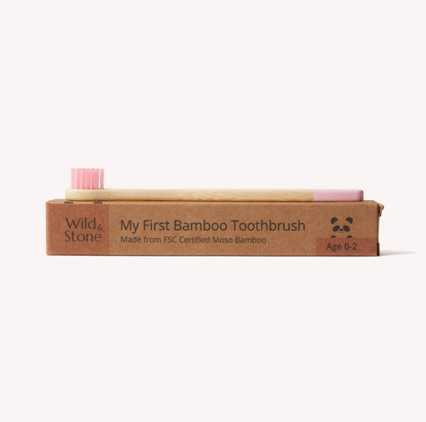 Baby Bamboo Toothbrush - Baby Pink - Image 2