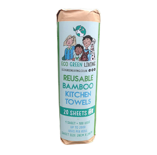 Reusable Bamboo Kitchen Towels - 20 Sheets
