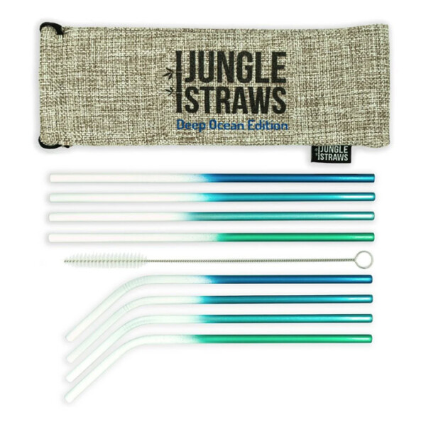 Stainless Steel Reusable Straw Set - Deep Ocean Edition - 8 Pack - Image 2