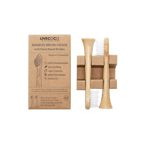 Bamboo Brush Heads - Philips Sonicare Compatible - Medium Bristles - Image 2