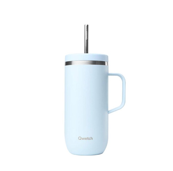 Stainless Steel Insulated Cold Cup With Handle - Pastel Blue - 600ml