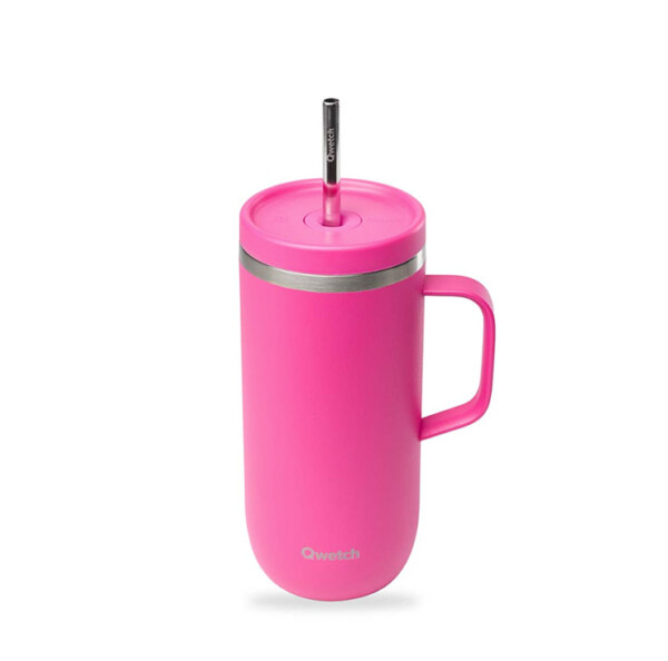 Stainless Steel Insulated Cold Cup With Handle – Matt Magenta – 600ml
