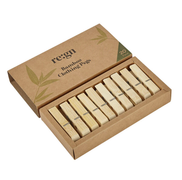 Bamboo Clothes Pegs  - 20 Pack