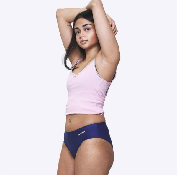 Teen Stretch Seamless Period Pants- Heavy Flow -Blue - Image 3