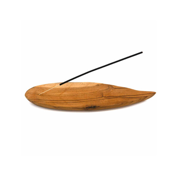 Large Wooden Leaf Incense Holder