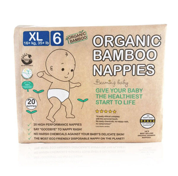 Beaming Baby Organic Bamboo Nappies - XL - Size 6