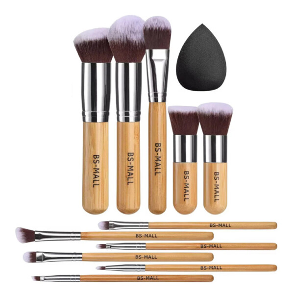 Bamboo Makeup Brushes - 12 Pack