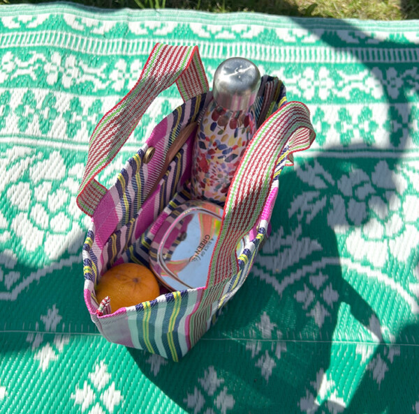 Recycled Woven Lunch Bag – Fire - Image 2