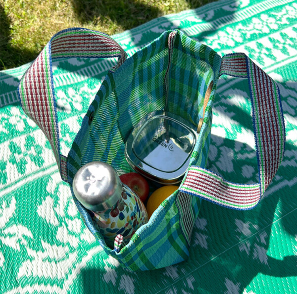 Recycled Woven Lunch Bag – Ocean - Image 2