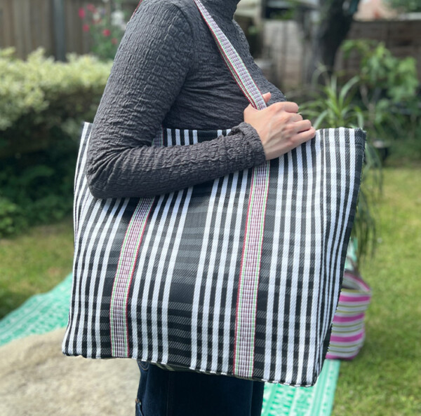 Recycled Woven Tote Bag – Pebble - Image 3